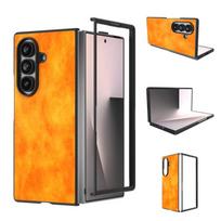 Factory Price for Samsung Galaxy Z Fold7 5G Dual Color Texture PU Phone Case For Samsung Galaxy Z Fold7&Opp Bag oranžinė