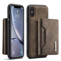 For iPhone 12 13 14 15 Pro Detachable Leather Cover Case, 2 in 1 Credit Card case for iPhone 11/14 Promax/16 Pro/16E Opp Bag&For iPhone 16 tamsiai ruda spalva