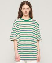 Cargo Bros For Woman Striped Short Sleeve T-Shirt (Green) Free