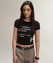 Minimal Fair Beautiful Life Ringer Tee Black Free