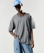 Take Easy Ordinary Scoop Neck Oversized T-Shirt (Melange Grey) Charcoal/S