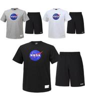 Nasa Unisex Cotton Round Neck Short Sleeve T-Shirt + Woven Spandex Shorts Set [3 Colors] 100