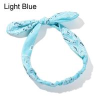 Women Soft Cross Knot Bandanas Print Hairbands Girls Hair Bands Headbands šviesiai mėlyna spalva