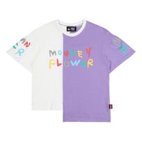 Monkey Flower Women'S Color Block Asymmetrical Art T-Shirt / Mm1Wts07F Violet Free