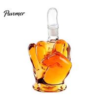 Handmade Glass Decanter for Home 3D Middle Finger Whiskey Decanter, 1000ml Lead-free Spirit Bottle with Unique Shape Airtight Stopper, Artistic