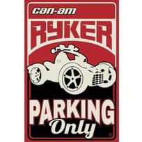 Vintage CanAm Ryker Parking Only Metal Sign  Iron Wall Plaque  Retro White  Red Motorcycle Design for Bar Garage 20X30CM