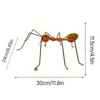 Rusty Metal Art Deco Giant Ant Garden Ornament Lifelike Weathered Steel Insect Statue Weatherproof Outdoor Lawn Flower Bed Yard (Bronze,11.5*24*30cm) bronza