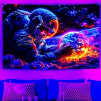 Cosmic Exploration Tapestry Astronaut Nebula Gradient Bedroom Starry Sky Ceiling Science Fiction Theme Living Room Decor 100X70CM