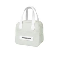 Portable Lunch Box Bag Handheld Thermal Lunch Pouch Casual Insulated Tote Bag  Picnic Beige-S