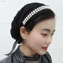 Summer Trend Hollow Slit Nylon Lace Breathable Eco-Friendly Ladies Street Fashion Decorative Headband Hat All Seasons One size fits all and it is elastic.
