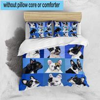 French Bulldog 3pcs Bedding,Including 1pc Duvet Cover And 2pcs Pillowcases Perfect for Christmas,Ideal for Bedroom, Dormitory 135cm*200cm