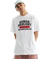 Cream Soda Lab Cream Soda Human Highlight Arc Basketball Logo Short Sleeve T-Shirt (Type B) Ivory/L(2)