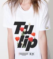 Doldol Loving-Flower_T_12 Loving Flower Spring Tulip Graphic Design T-Shirt White/M