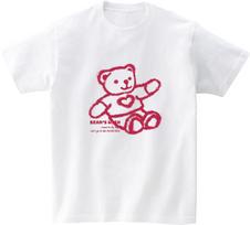 Awesome Us (23Ss) Heart Bear Logo Viva Magenta Short Sleeve T-Shirt White L/Free