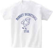 Awesome Us (23Ss) Monkey Basketball Logo Blue Short Sleeve T-Shirt White L/Free