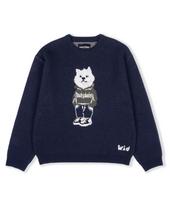 Yes Ic Wid X Y.E.S Dog Graphic Knit Pullover Navy S
