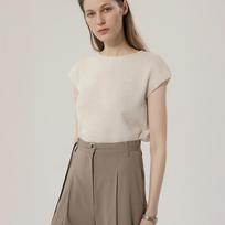 Mommet Bun Cap Sleeve Knit Light Beige Free