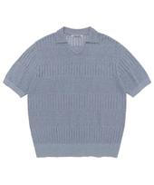 Viva Studio Collar Pannel Half Knit [Light Blue] S