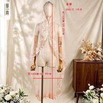 1.5M Blush Pink One Tier Lace Wedding Veil Scallop Shell Lace Edge Soft Tulle Bridal Veil For Wedding Photo Shoot L