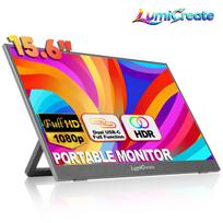 Portable LED Gaming Monitor Laptop 15.6 Inch FHD 1080P 60Hz IPS Eye Care Screen Stand 180 Adjustable Dual Speaker Type C Travel S27a-3 juoda