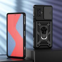 KEYSION atsparus smūgiams dėklas, skirtas Xiaomi POCO F4 GT F3 5G F3 GT Push Pull kameros apsaugos telefono dangtelis, skirtas Redmi K50 Gaming K40 Pro for POCO F4 GT juoda