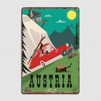 Austrija Plakatas Metalo Ženklas Sienos Tapyba Pritaikoma Garažo Dekoras Virtuvė Skardos Ženklas Plakatas 20x30cm blue
