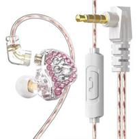 Wired Earphones with Noise Cancelling Mic Enhanced Bass Detachable Cable In-ear 3.5mm Headphones for Phone rožinė