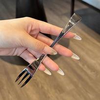 Nerūdijančio plieno pietų šakutės ilgos rankenos stalo šakutės korėjietiškų stalo įrankių keturių dantų rinkinys 1PCS