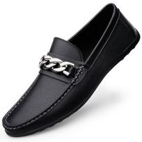 Mens Slip on Loafers Hot Sale Male Comfortable Business Shoe All-match Men's Casual Shoes Leather Non-Slip Outdoor Walking Shoes 38 juoda