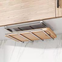 Under Cabinet Cutting Board Organizer Holder Kitchen Hanging Chopping Board Pot Lid Kitchenware Storage Rack Stainless Steel