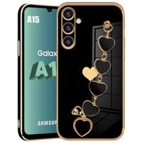 Protective Case - Booling - for Samsung Galaxy A25 5G - Shockproof Silicone - Heart Bracelet - Black juoda