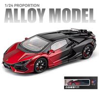 1:24 Lamborghini Revuelto Lydinio Mastelio Automobilio Modelis Die-cast Metalinis Miniatiūrinis Automobilis Garsas ir Šviesa Kolekciniai Papuošalai Vaikiškas Žaislinis Automobilis Dovana raudona