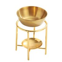 Elegantiškas metalinis eterinių aliejų šildytuvas, arbatinės žvakidė, erdvus aromaterapeutinis degiklis, difuzorius atsipalaidavimui beige