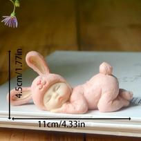 Resin Handicraft Cute Little Doll Ornament (1pc) - Hardcover Home Decor for Family Bedrooms & Living Rooms rabbit