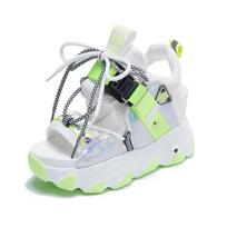 Platform Gladiator Sandals Lace Up White Sandals Women High Heels Wedges Casual Sports Shoes Woman Spring Summer Ladies Shoes 34