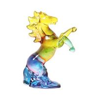 Dirbtinio krištolo arkliuko figūrėlė, meniška imitacija, ponio statulėlė, miniatiūrinė zodiako gyvūno skulptūra, namų biuro stalinė Feng Shui dekoracija, ornamentas