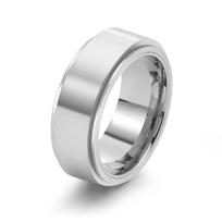 8mm Rotating Brushed Titanium Steel Ring for Men Fashion Minimalist Stress Relief Jewelry Accessories 6 sidabras