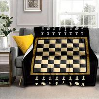 Chess Board Printed Blanket: Soft and Comfortable for Office, Picnic, or Casual Sleep - 70.87inch+ Longest Side, 2.16m²+ Area, P 30x40in