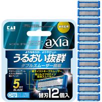 Kai axia razor replacement blade Kai Razor 12-piece men's set, T-shaped, 5-blade, mėlyna
