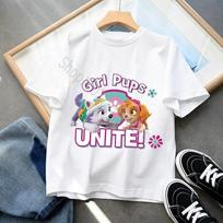 Paw Patrol Boys Girls Cotton T-shirt Chase Skye Cartoon Anime Graphic Print Kids Summer Clothes Fashion Short Sleeves Party Gift 110
