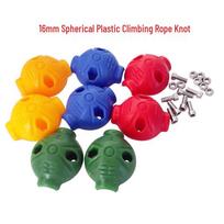 16 mm sferinė plastikinė laipiojimo virvės jungties sagtis žaidimų aikštelės tinkleliui Yellow Set blue