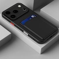 Prabangus minkštas silikoninis kortelių laikiklis piniginė telefono dėklas, skirtas iPhone 17 16 15 14 Plus 13 12 11 Pro Max, atsparus smūgiams, su kortelės lizdu, galinis dangtelis iPhone17 gray
