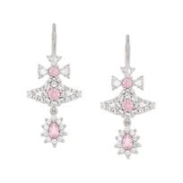 Vivienne Westwood Masha Vintage Baroque Style Saturn Pendant Recycled Silver Crystal Earrings Women earrings Pink 8053195135752 Basic Packaging-Dust Bag+Box