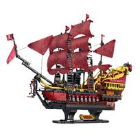 2088PCS Queen Revenge Pirate Ship Building Blocks Models With Lights Assembly Toys For Kids Gifts No box