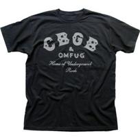 men t shirt for summer CBGB & OMFUG Home of Underground Rock Punk NYC club black cotton t-shirt S juoda