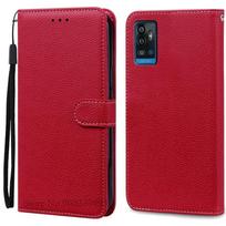 Dėklas ZTE Blade A71, minkštas silikoninis piniginės tipo atverčiamas odinis dėklas ZTE Blade A71, minkštas galinis dangtelis, Coque Fundas, korpusas For ZTE Blade A71 tamsiai raudona spalva