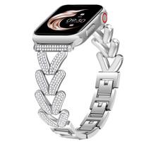 Bling Band for Apple Watch Strap 40mm 41mm 42mm 38mm 46mm 44mm 45mm 49mm Diamond Metal Bracelet iWatch series 10 se Ultra 2 8 9 S10 42-38 40 41mm sidabras