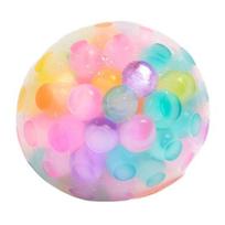 Rainbow Bead Stress Ball with Glitter Soft TPR Squeeze Toy for Anxiety Relief Colorful Fidget for Kids Adults Fun Decompression Gadget A