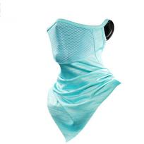 Summer Men Mask Full Face Two-Wheeler Neckerchief Biking Bandana UV Protection Mask Breathable Ice Silk Outdoor Suspending Ear Sc Practical Use One Size mėlyna