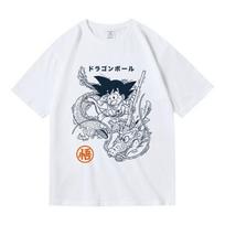 Minimalist Kanji Vintage Dragon Ball Goku Shenron TShirt Line Art Graphic Tee Crew Neck 100 Cotton Streetwear Fashion Tops S